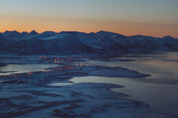 North Norwegian Town During Dawn Free Photo