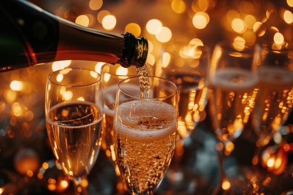 NYE Party Celebrations Pouring Champagne Free Image