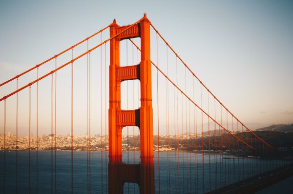 Pillar of Golden Gate Bridge in San Francisco Vintage Edit Free Photo