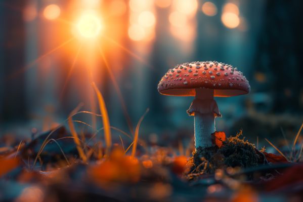 Red Amanita Mushroom in the Forest Free Image