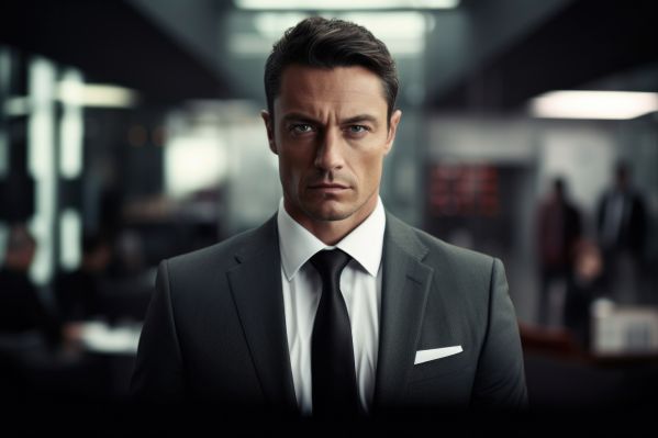 Senior Business Team Leader Aggressive Motivated Look in Business Man Suit Free Image