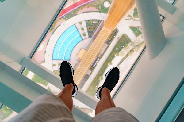 Standing on Top of The Dubai Frame Glass Floor Free Photo