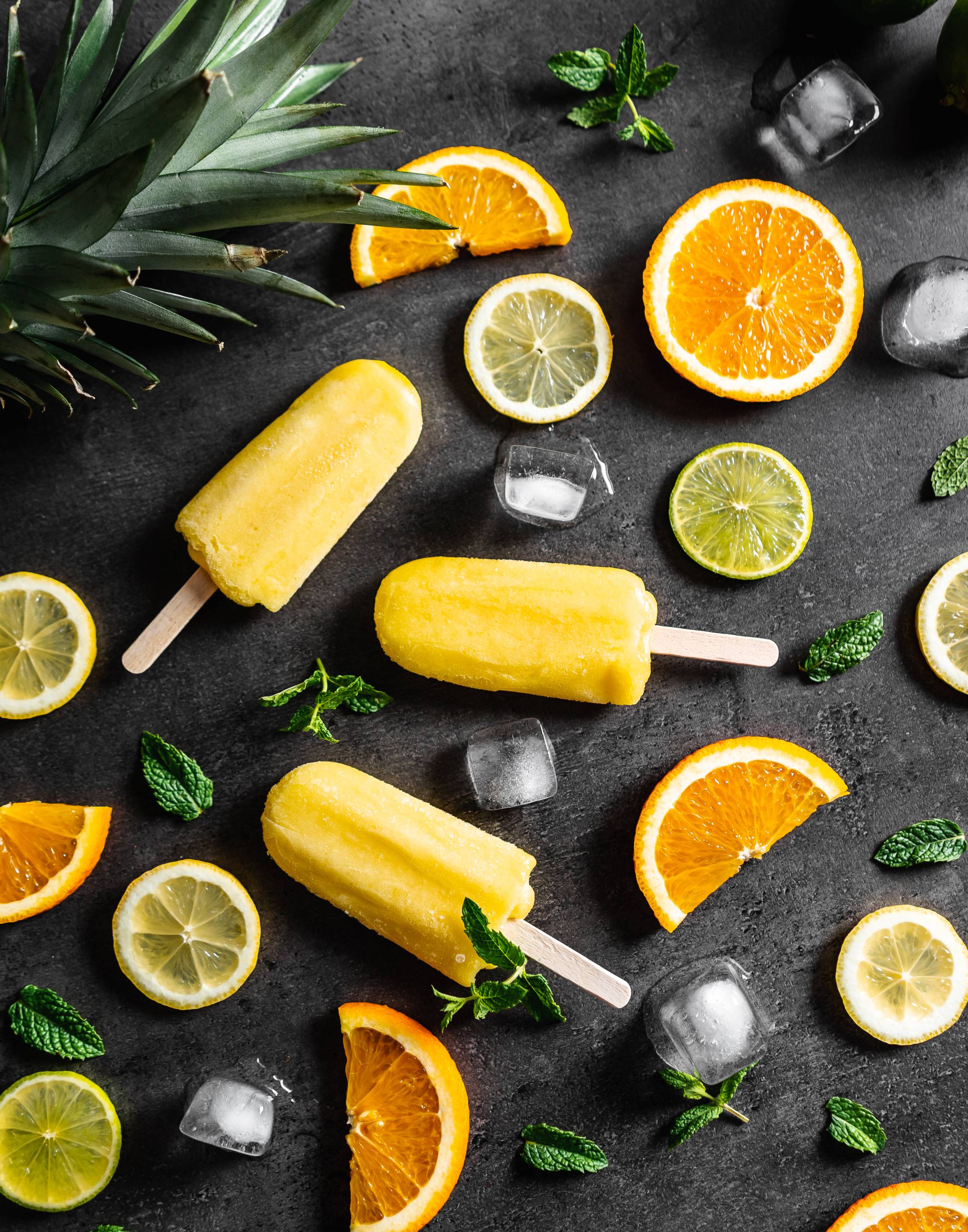 Summer Ice Lollies with Fresh Fruits Free Photo