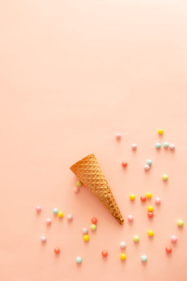 Sweet Colors and Ice Cream Cone Free Photo