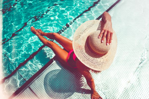 Swimming Pool Bikini Babe Summer Vibes Vintage Free Photo