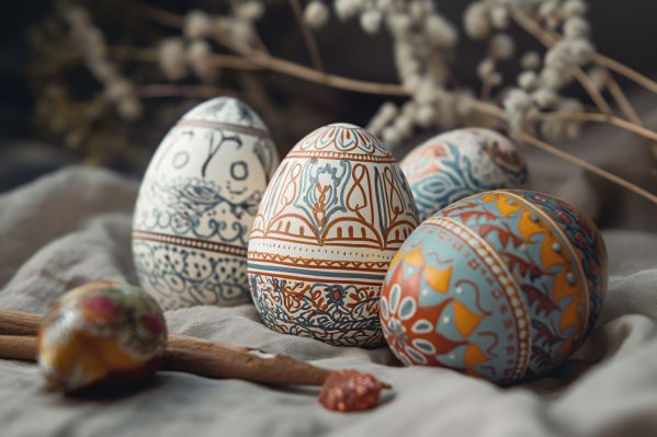 Traditional Slavic Folklore Painted Easter Eggs Free Image