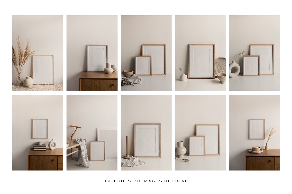 20 Artwork Frame Photo Mockups Bundle