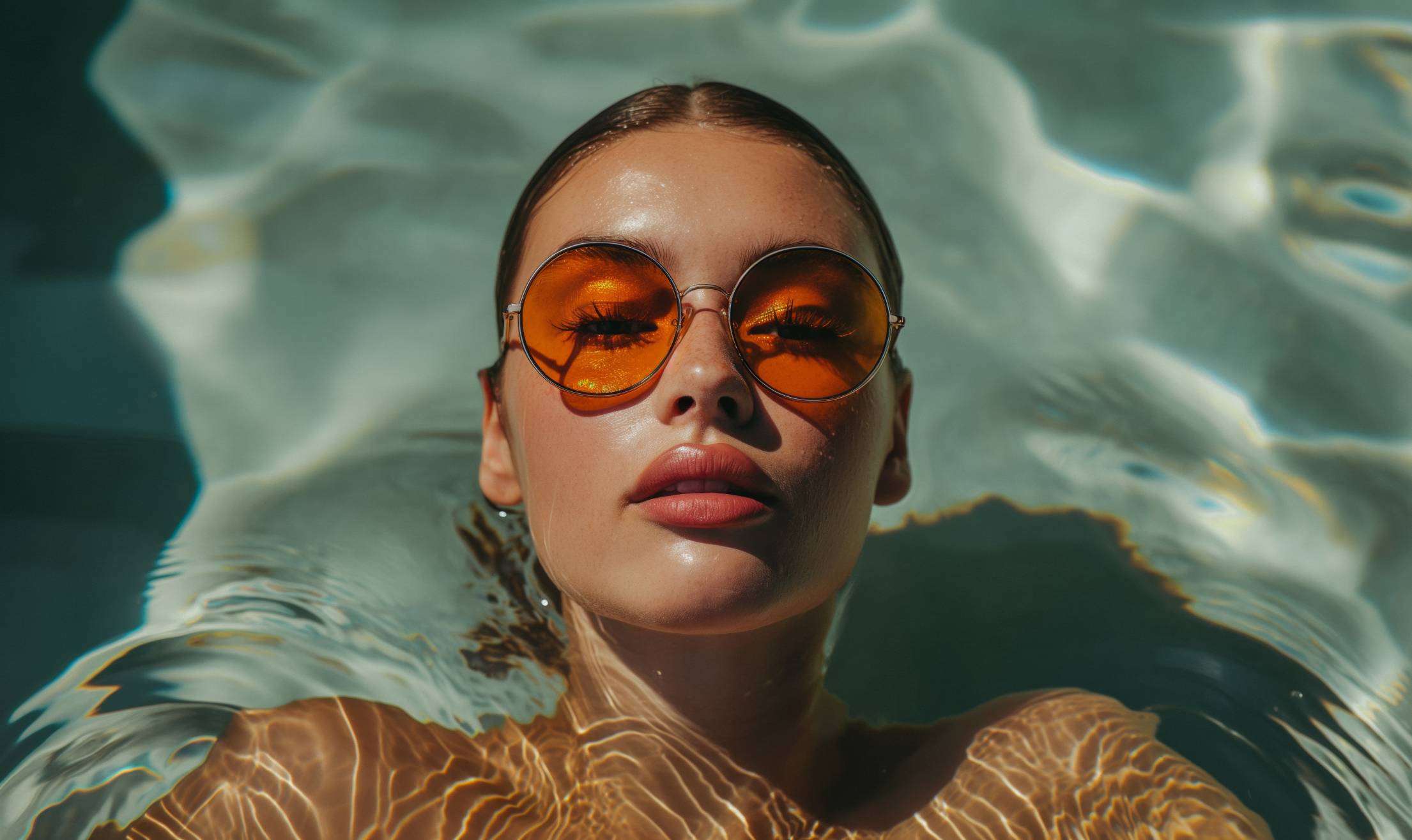 Woman in Sunglasses Enjoying Luxury Vacation at a Pool Free Image